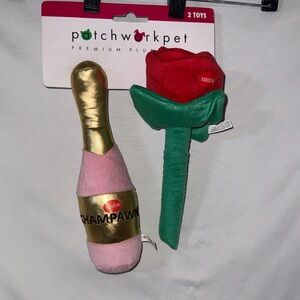 Patchwork Pet Champagne and Rose Dog Toys Valentines Day